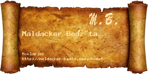 Maldacker Beáta névjegykártya